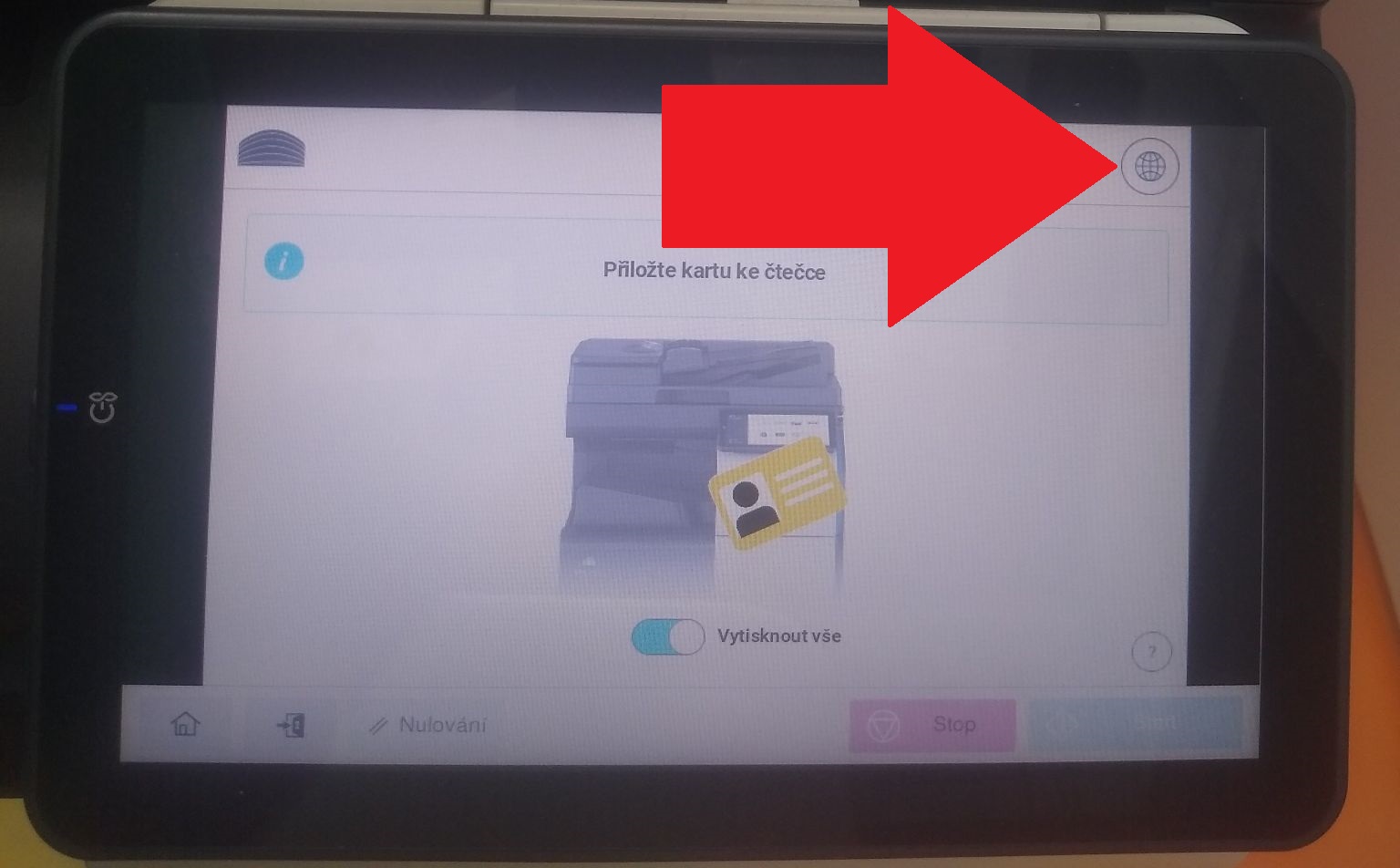 Switching languages on printer
