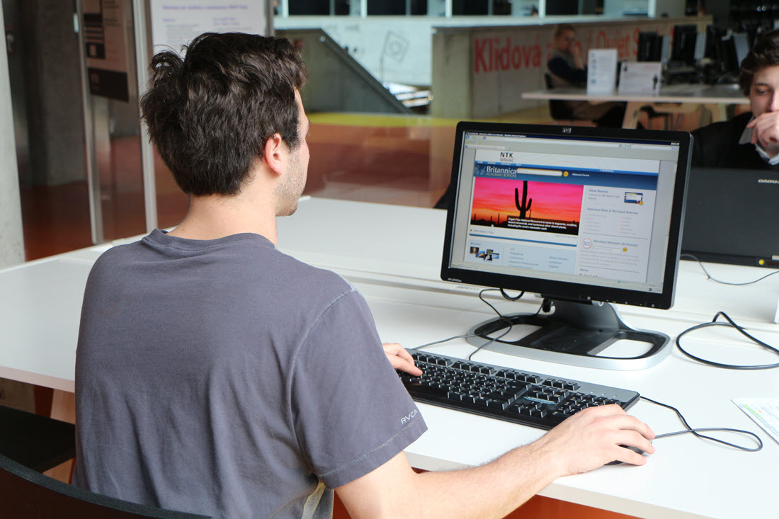 Photo: student using a public computer